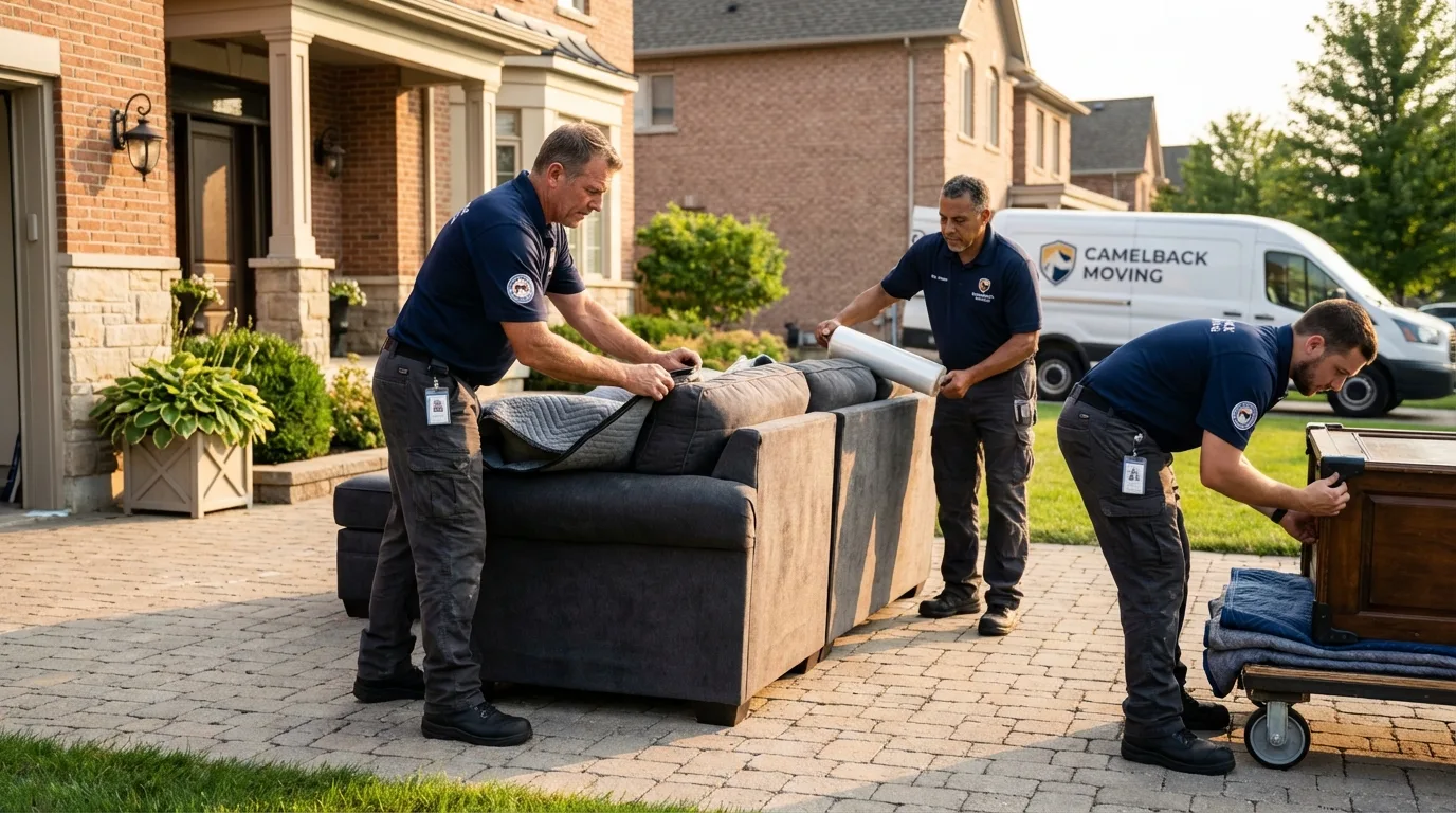 Large estate moving crew wrapping furniture in Lucama, NC